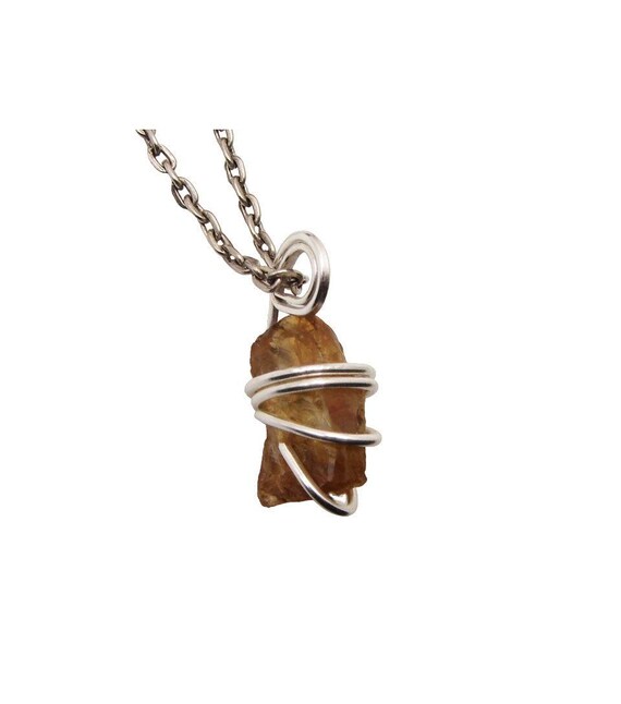 Kundalini Citrine Crystal Pendant, Untreated Natural Quartz, Congo Raw Citrine, Necklace Rough #2 Metaphysical Pendant