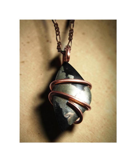 Healers Gold Apache Gold Worry Stone Pendant - Reiki Infused - Pyrite Magnetite Chalcopyrite - Arizona Alchemy Grounding Crystal #90-92