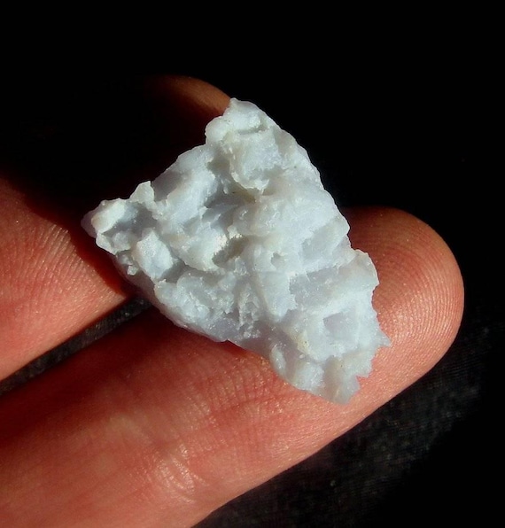 3rd Eye Blue Chalcedony Periwinkle Blue Holly Agate Druzy Drusy  Metaphysical Aura Cleanser Positive Energy Display Malawi #14