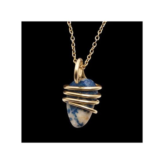 Lazulite Lapis Lazuli Pendant Lucid Dream Sterling Silver Raw Crystal Necklace Spiritual Awakening #80