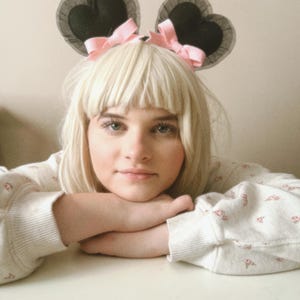 Coquette Black Heart Mouse Ears Headband for kids, NO TARIFFS, giddyupandgrow