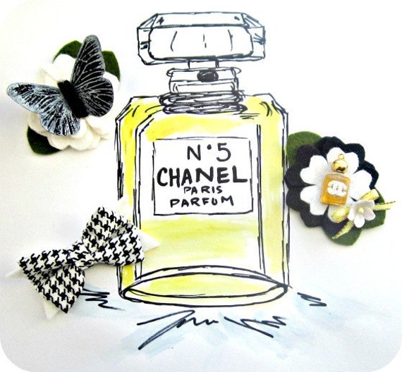 Items similar to Felt Flowers Chanel Inspired Hair Clip Set