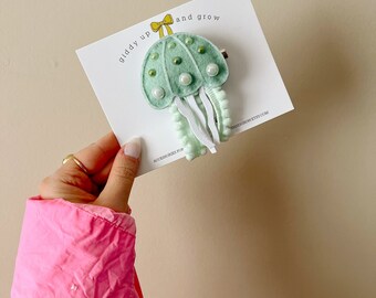 Jellyfish Felt Hair Clip, Mermaid Lagoon, giddyupandgrow