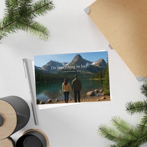 Set di cartoline romantiche sulla natura / Biglietti d'amore, saluti di viaggio, auguri panoramici, biglietti di anniversario, posta ecologica