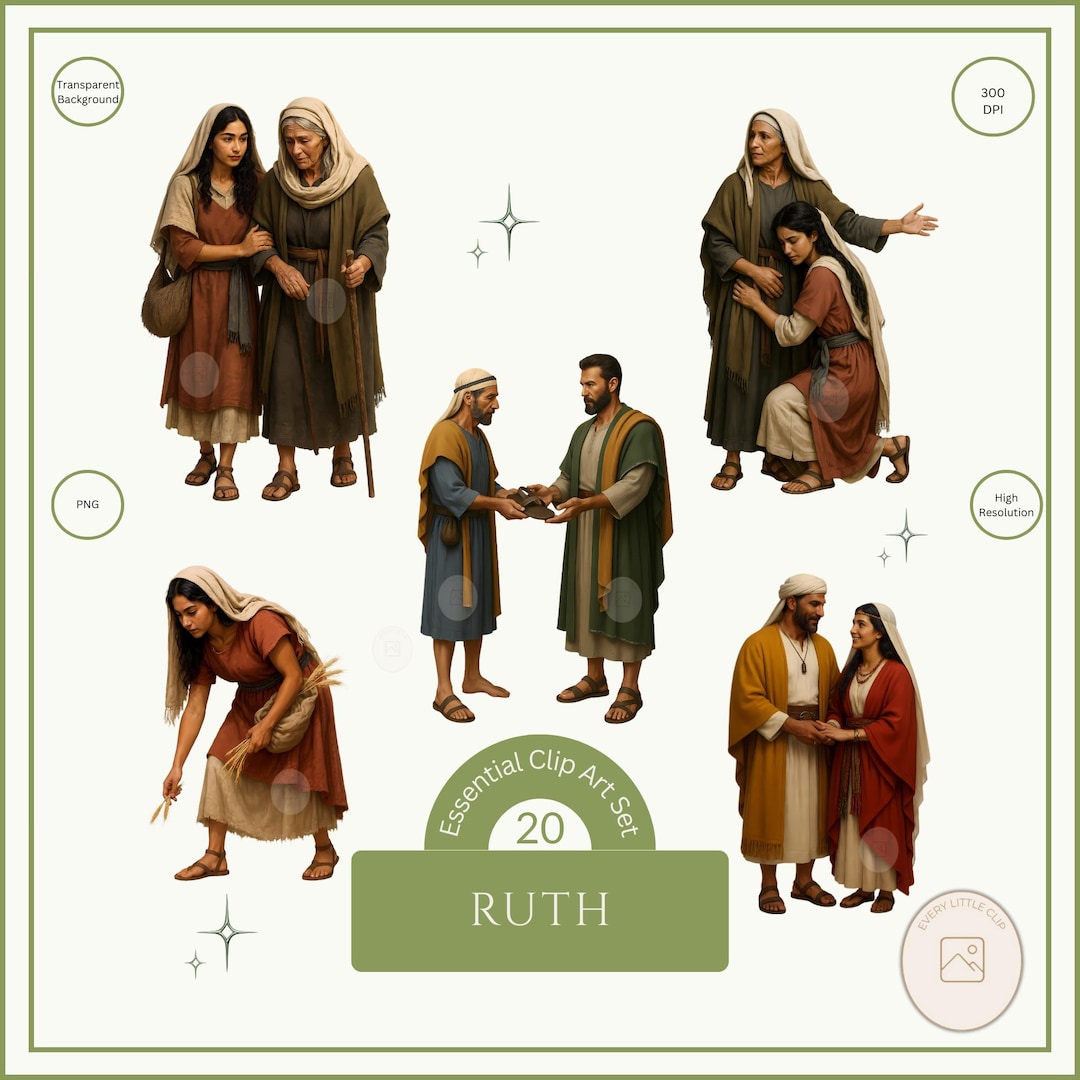 Cartoon Ruth Ruth Clipart | Ruth and Naomi, Old Testament Characters PNG, Bible ...