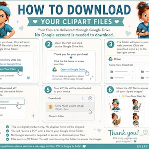 Helpful info on how to download your digital planner clipart files, plus customer support contact in case you need help accessing your quirky budget girl PNGs.