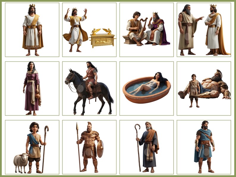 Kind David Clipart | Old Testament Characters PNG, Bible Story ...