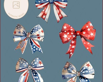 Independence Day PNG, 4th of July, Coquette bow, American Flag, Vintage bow, Coquette USA, Messy coquette, Coquette bow PNG, Patriotic Bows