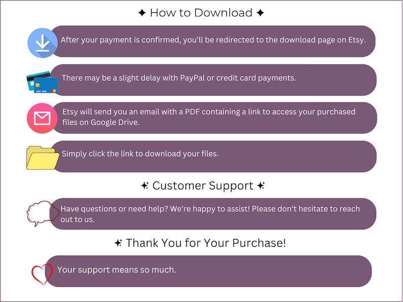 How to download your gynecologist clipart files and access customer support. Includes details for receiving your digital PNG files instantly after purchase.