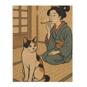 Ukiyo-e Puzzle Tatami Cat