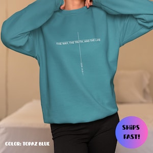 Sweat-shirt verset de la Bible chrétienne ras du cou, vêtement religieux basé sur la foi, cadeau de Jésus biblique, sweat-shirt Jésus, vêtement religieux
