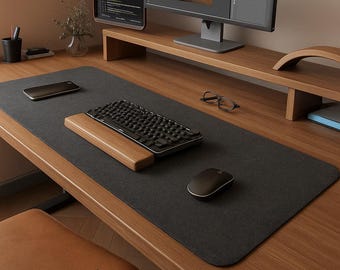 Wool Felt Desk Pad – Large Mouse Mat for Keyboard & Writing – Non-Slip Desk Protector – Home Office and Gaming Accessory