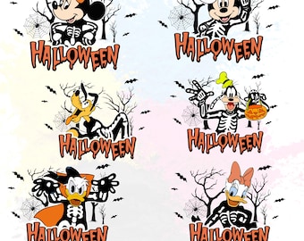 Disney Halloween Matching Family PNG Bundle, Mickey and Friends Design, Magical Kingdom PNG, Disney Spooky Party PNG