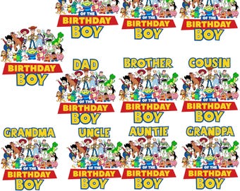 Toy Story Family PNG Design Bundle, Disney Birthday Boy Matching, Digital Download