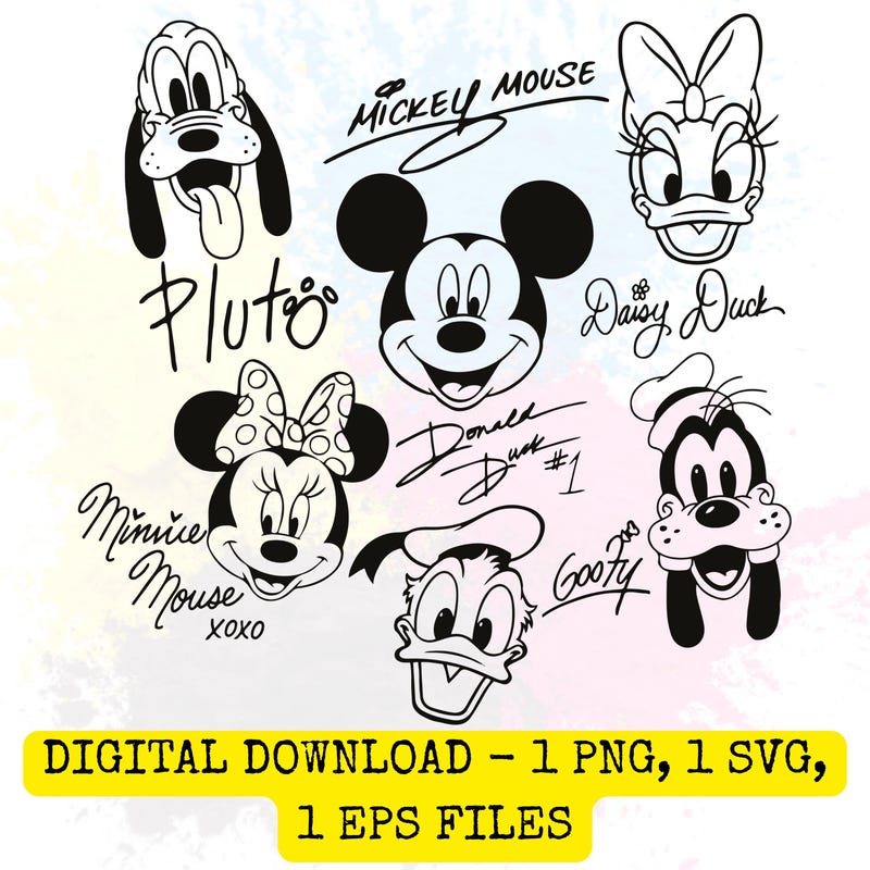 Mickey Signature Mickey Mouse Signature Svg - Etsy
