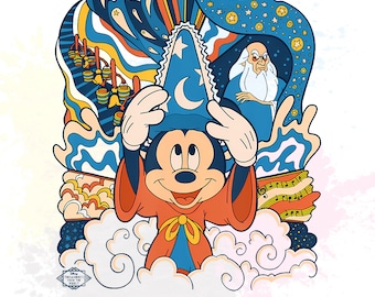 Custom Disney Fantasia Mickey Mouse Design PNG