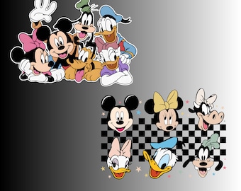 Disney Mickey and His Friends PNG Design Clipart Bundle for T-Shirt, Birthday Party, Disneyworld Trip, Sublimation