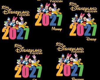 2027 Disney Trip PNG Designs, Matching Mickey and Friends Family Vacation Png, Digital Download