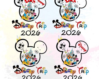 Disneyworld Trip 2026 PNG Design Bundle, Matching Family Vacation Png, Digital Download