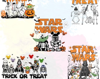 Star Wars Halloween PNG Bundle, Disney Trick or Treat Designs, Digital Download
