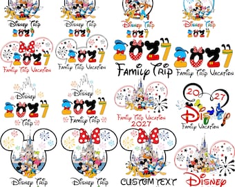 Disney Family Trip 2027 PNG Designs, Matching Family Png, Digital Download