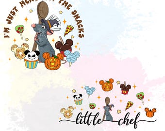 Little Chef Remy PNG, Snacks Design for T-shirt Sublimation (Digital Download)