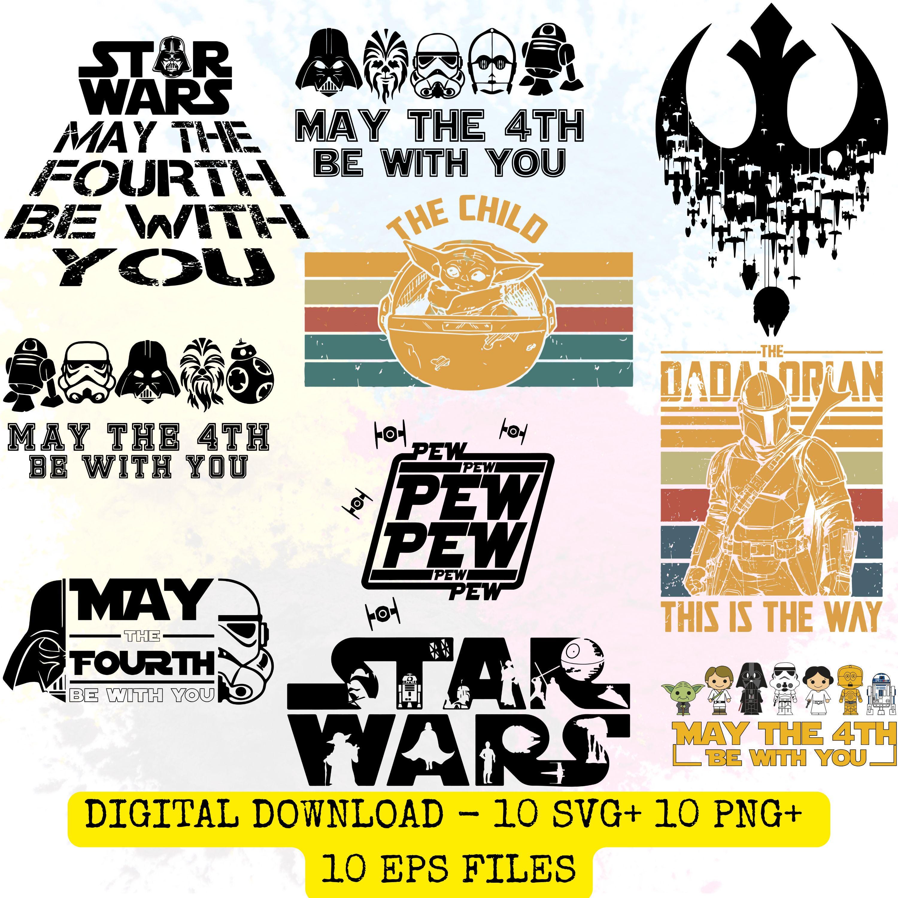 Star Wars SVG PNG Design Bundle, May the Fourth Be With You, Digital ...