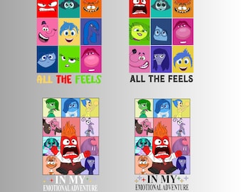 Inside Out PNG Bundle, Its Ok to Feel All the Feels Design, In My Emotional Adventure PNG, Digital Design, Disney Movie PNG