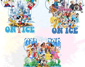 Pacote de designs PNG da Disney On Ice, Viagem de Inverno da Disney com Mickey e Amigos, Princesas, Download Digital