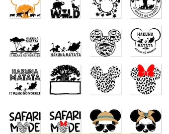 Safari Mickey and Friends SVG PNG Bundle, Animal Kingdom Designs (Digital Download)