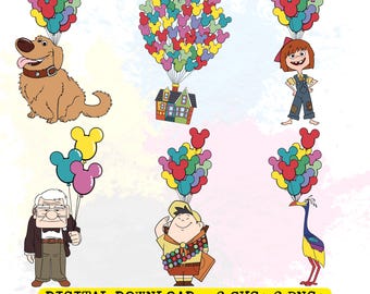 Disney Up Movie Characters PNG Clipart Bundle, Digital Download