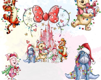 Winnie the Pooh Christmas Bear PNG, Digital File