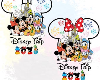 Viagem em família para a Disneyworld PNG Designs, Mickey e seus amigos combinando com as férias em família na Disney 2026 PNG, download digital PNG