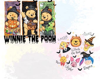 Winnie the Pooh Halloween PNG Digital Files, Disney Halloween Horror Nights PNG, Halloween Ends PNG for Decoration