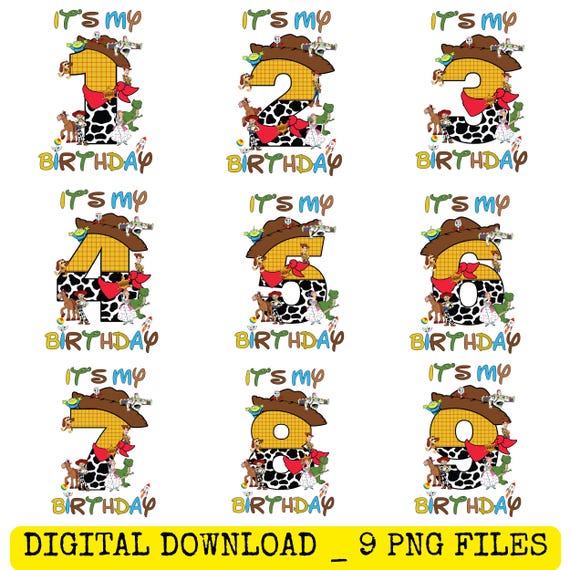 Custom Toy Story Its My Birthday PNG Design Bundle