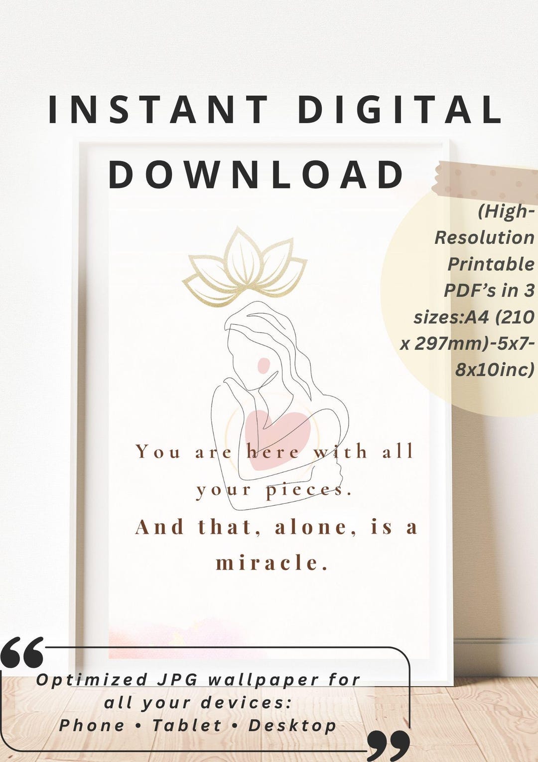 Self-compassion Printable Wall Art | You Are Here Quote Poster ...