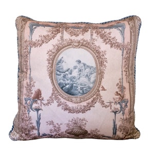 Baroque Pillow - Blush/Blue