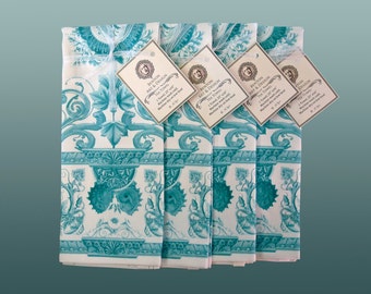 Tea Towel - Aqua/White