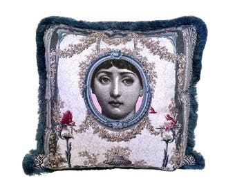 Almohada Lina - Azul/Rosa