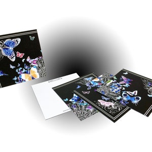 Papillon Notitiekaarten (4 kwadrant Pack) - zwart