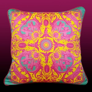 Angela Pillow - Aqua/Pink/Yellow