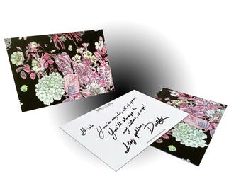 Tarjeta de nota bouquet - Negro / Neón Multi