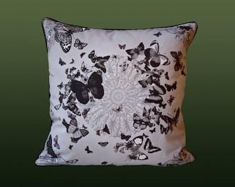 Papillon Kissen - Grau