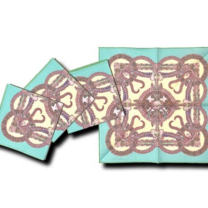 Lucy Cocktail Napkins - Turquoise/Yellow