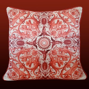Angela Pillow - White/Wine