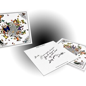 Papillon Opmerking Card - wit