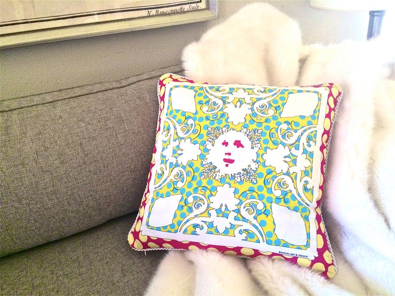 Peekaboo Pillow Blue/yellow/pink Etsy