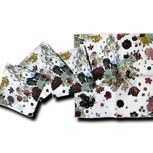 Bouquet Cocktail Napkins - White/Inverted Color