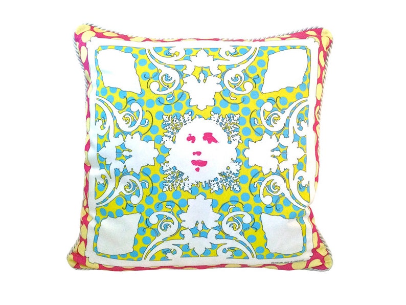 Peekaboo Pillow Blue/yellow/pink Etsy