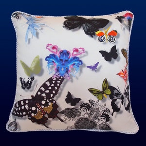 Butterfly Parade Pillow - Multi/ White